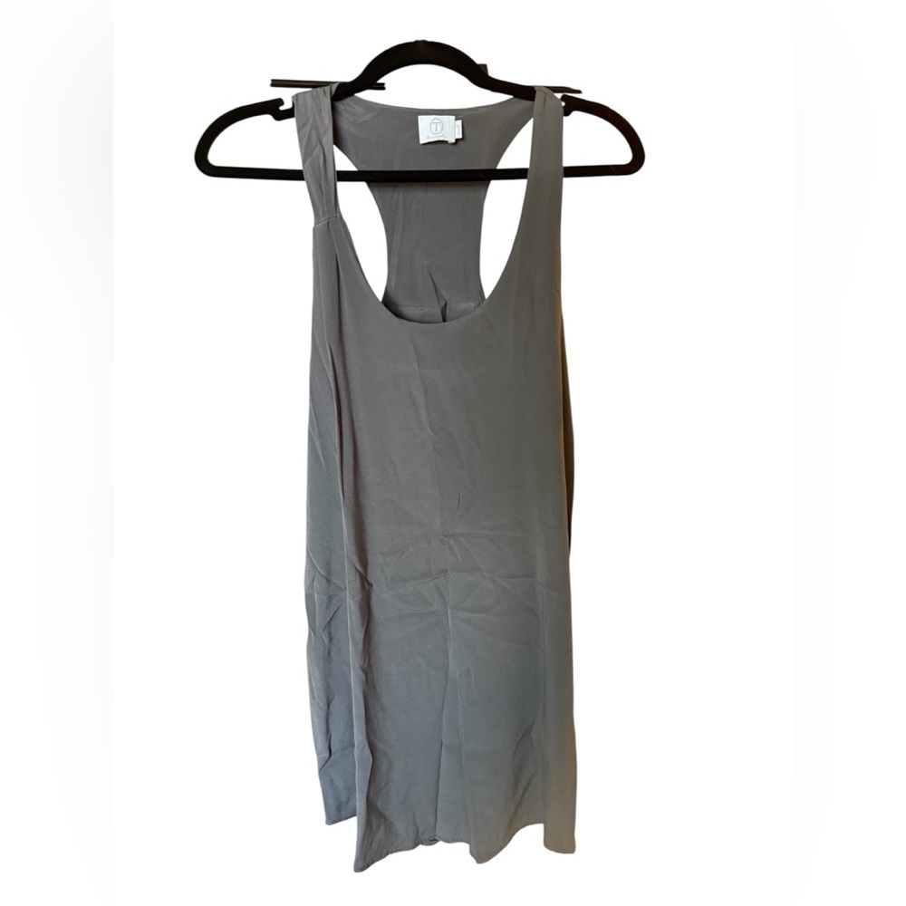 Elegant Gray Sleeveless Mini Dress